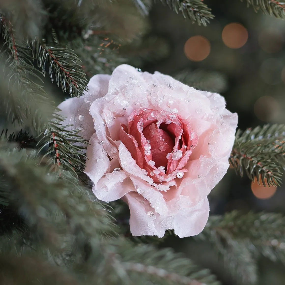 Flower On Clip Dusky Pink 12 Cm