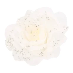 Flower On Clip White 12 Cm