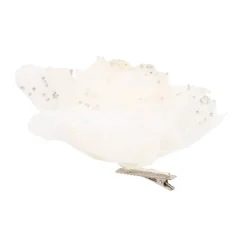 Flower On Clip White 12 Cm