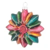 Flower With Glitter Christmas Ornament | Glass | Multi | 9cm