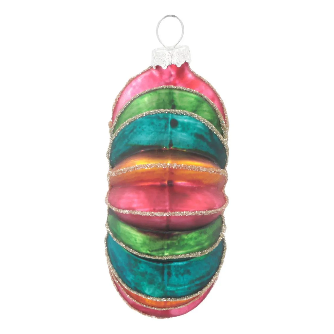 Flower With Glitter Christmas Ornament | Glass | Multi | 9cm