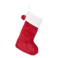 Fluffy Christmas Sock | 45cm | Red-white