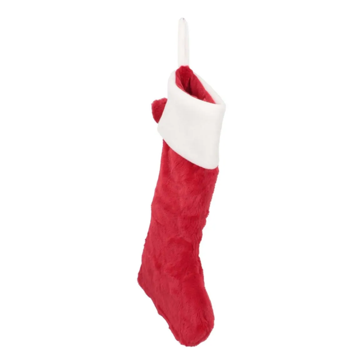 Fluffy Christmas Sock | 45cm | Red-white