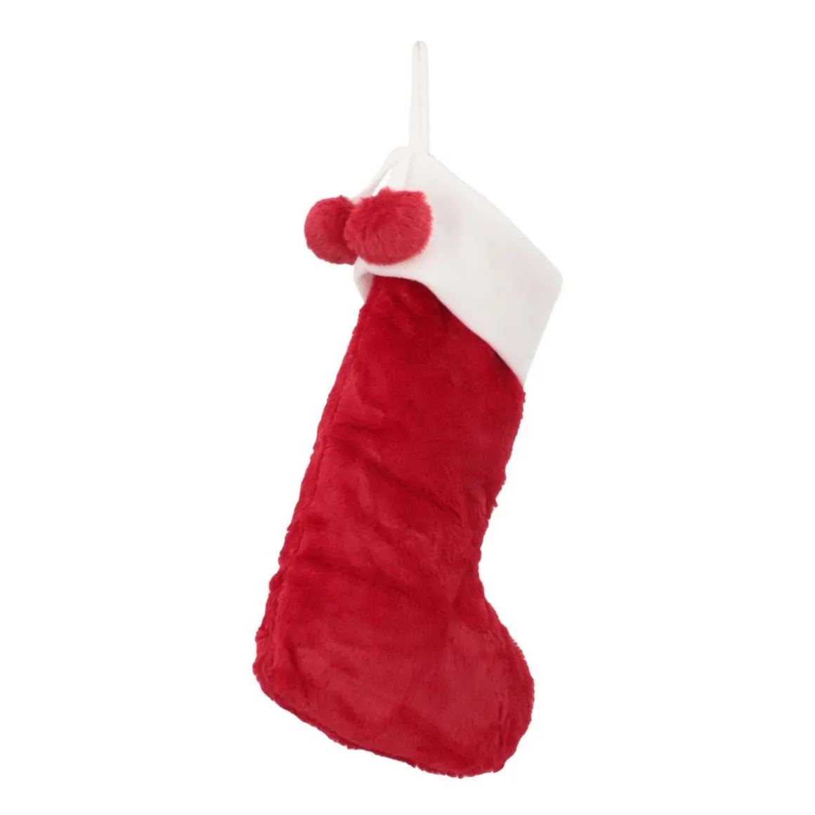 Fluffy Christmas Sock | 45cm | Red-white