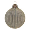 Fresh Cottage Green Christmas Bauble With Gold Glitters