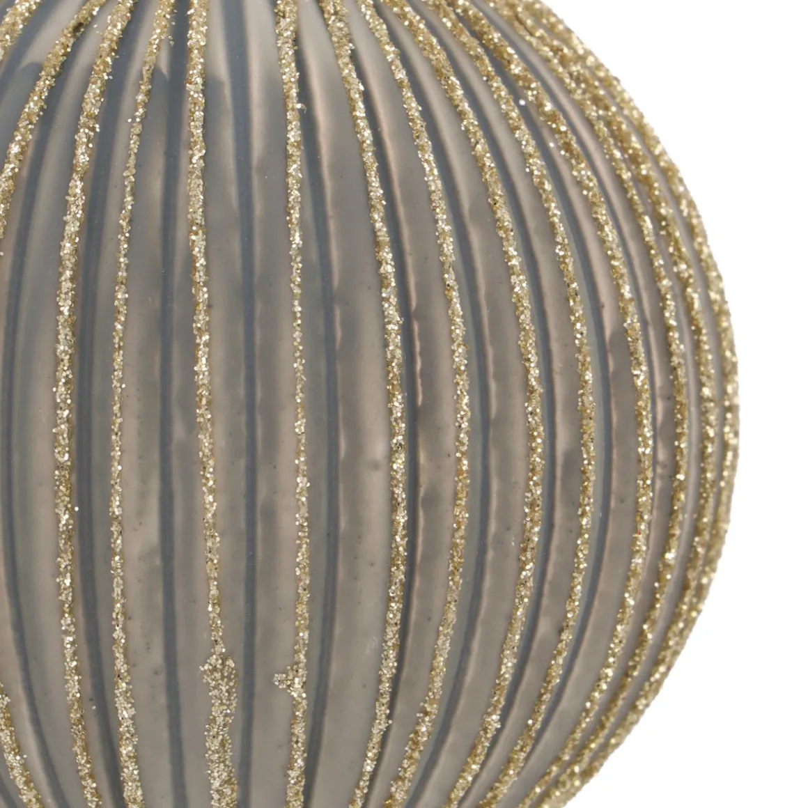 Fresh Cottage Green Christmas Bauble With Gold Glitters