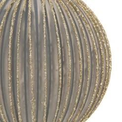 Fresh Cottage Green Christmas Bauble With Gold Glitters