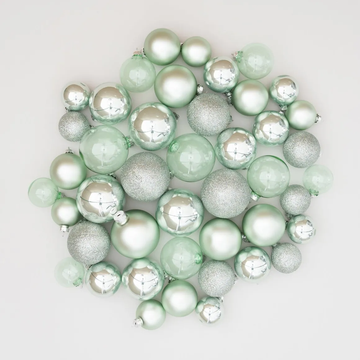 Fresh Eucalyptus Bauble Set 44 Pieces In A Handy Box