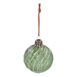 Fresh Green Christmas Bauble With Graceful Swirls