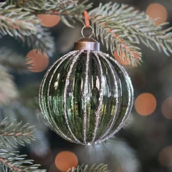 Fresh Light Green Christmas Bauble With Natural Design