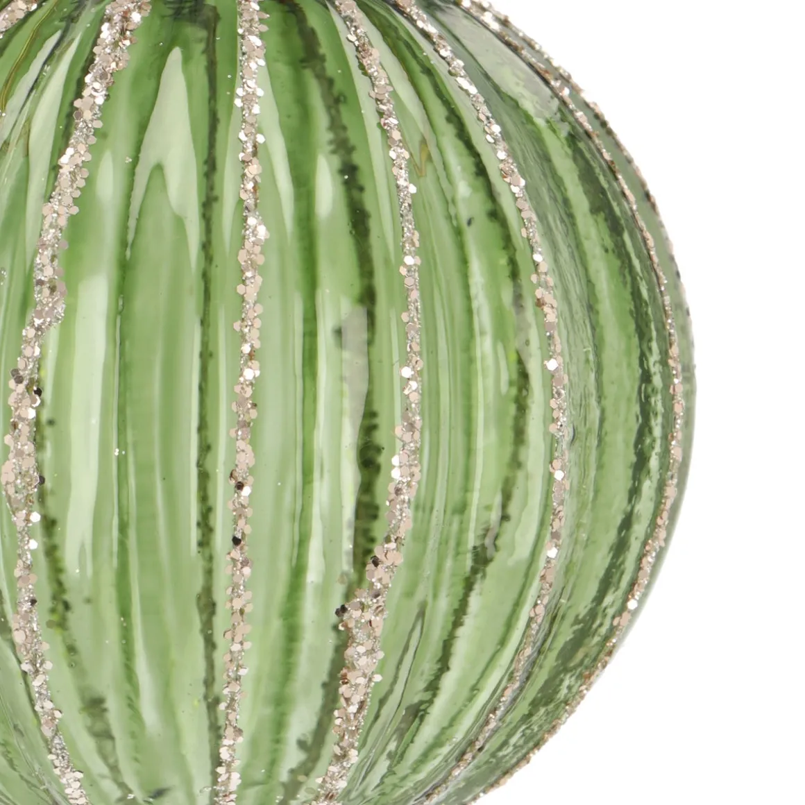 Fresh Light Green Christmas Bauble With Natural Design