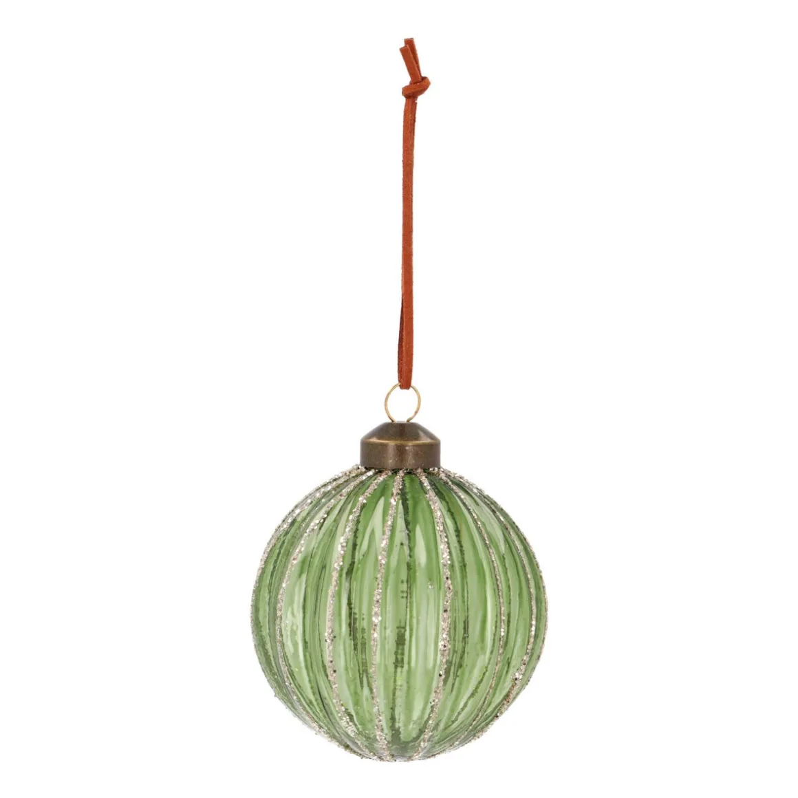 Fresh Light Green Christmas Bauble With Natural Design