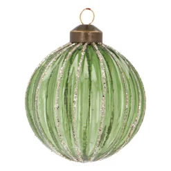 Fresh Light Green Christmas Bauble With Natural Design