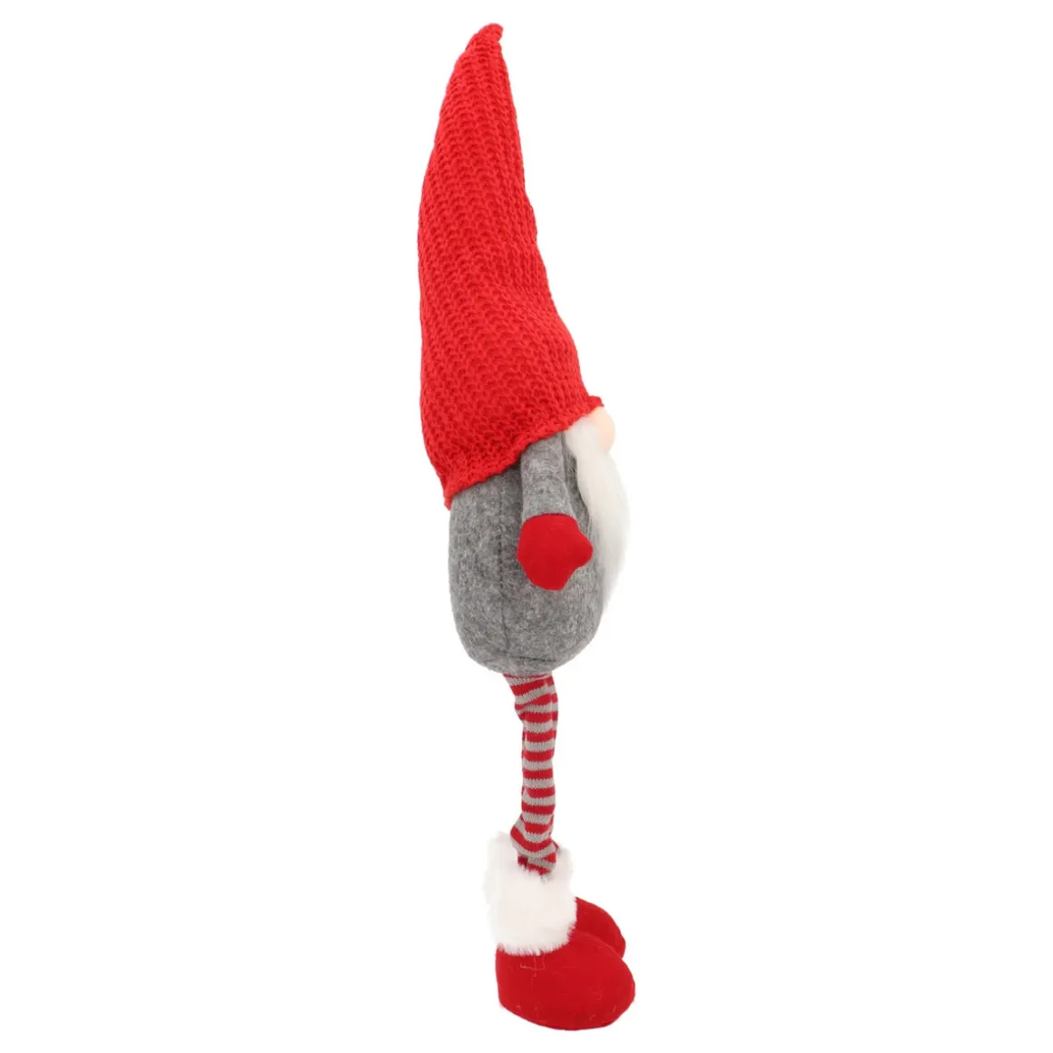 Funny Christmas Gnome With A Red Knitted Hat