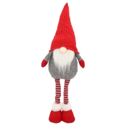 Funny Christmas Gnome With A Red Knitted Hat