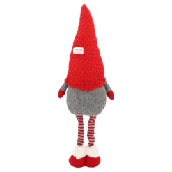 Funny Christmas Gnome With A Red Knitted Hat