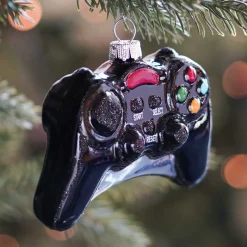 Game Controller Ornament | Glass | Black | 10cm