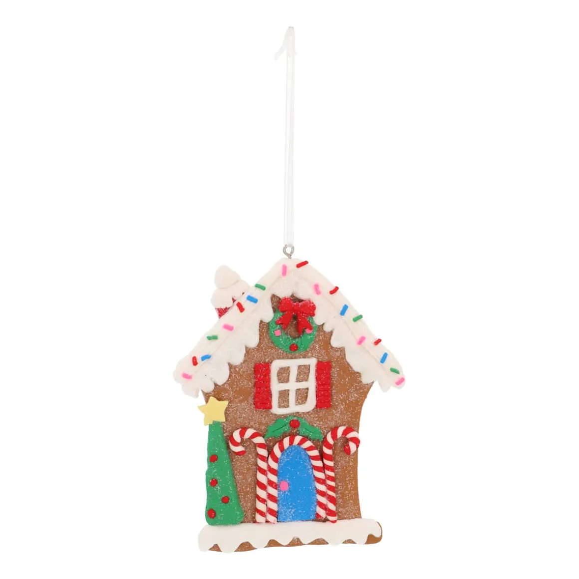 Gingerbread House Ornament With Sugar Coating