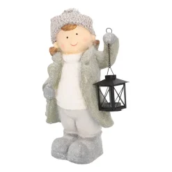 Girl With Lantern Magnesia 40,5cm Grey