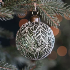 Glamorous Bronze Crackle Christmas Bauble