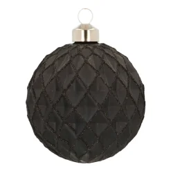 Glass Bauble Diamonds | Black | 8 Cm