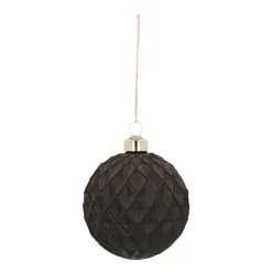 Glass Bauble Diamonds | Black | 8 Cm