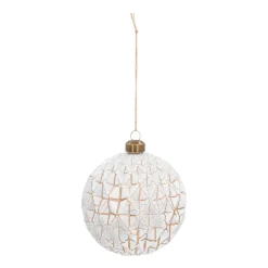 Glass Bauble Diamonds | White Copper | 8 Cm