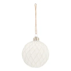 Glass Bauble Diamonds | White | 8 Cm
