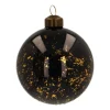 Glass Bauble Golden Spots | Black | 8 Cm