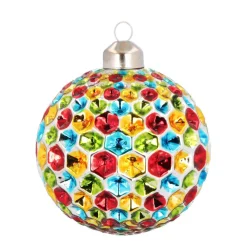 Glass Bauble Honeycombs | Multicolour | 8 Cm