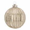 Glass Bauble Lampion | Antique Silver Champagne | 8 Cm