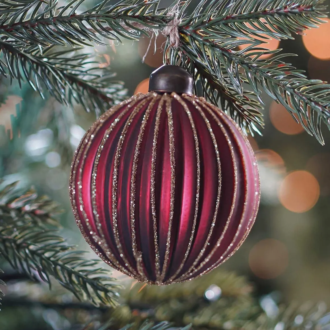 Glass Bauble Lampion | Berry | 8 Cm