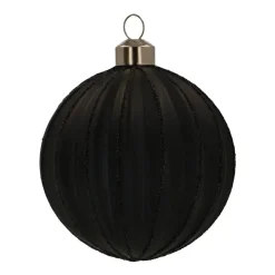 Glass Bauble Lampion | Black | 8 Cm