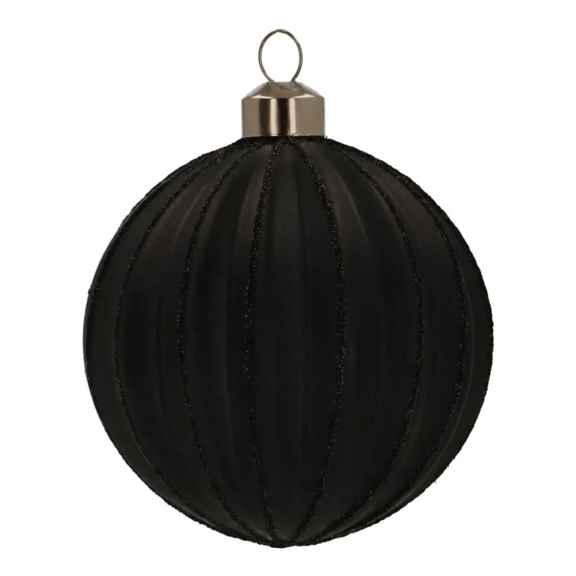 Glass Bauble Lampion | Black | 8 Cm