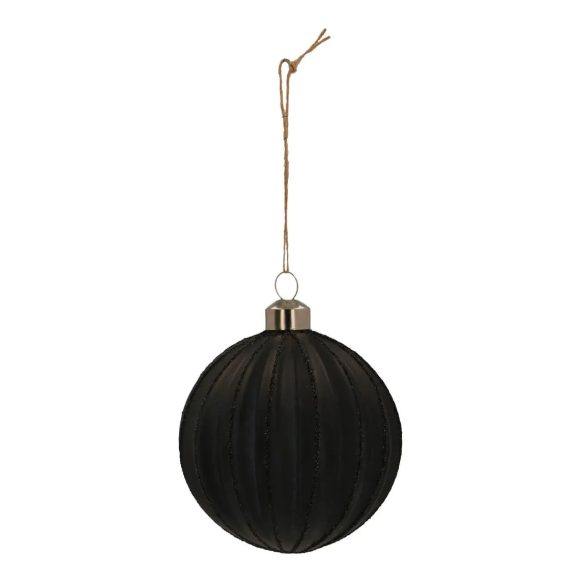 Glass Bauble Lampion | Black | 8 Cm