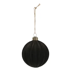 Glass Bauble Lampion | Black | 8 Cm