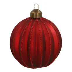Glass Bauble Lampion | Dark Red | 8 Cm