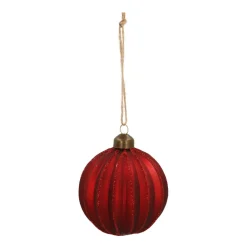 Glass Bauble Lampion | Dark Red | 8 Cm