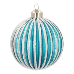 Glass Bauble Lampion | Petrol | 8 Cm