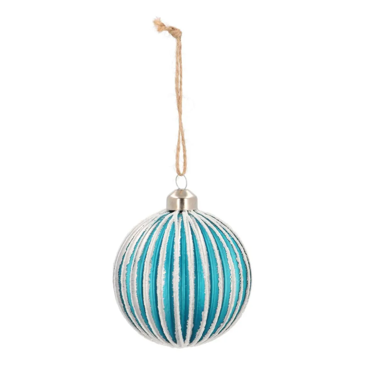 Glass Bauble Lampion | Petrol | 8 Cm
