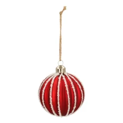 Glass Bauble Lampion | Red | 8 Cm