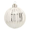 Glass Bauble Lampion | Silver | 8 Cm
