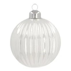 Glass Bauble Lampion | White | 8 Cm
