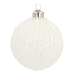 Glass Bauble Lampion | White | 8 Cm