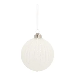 Glass Bauble Lampion | White | 8 Cm
