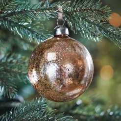 Glass Bauble Mercury | Champagne | 8 Cm