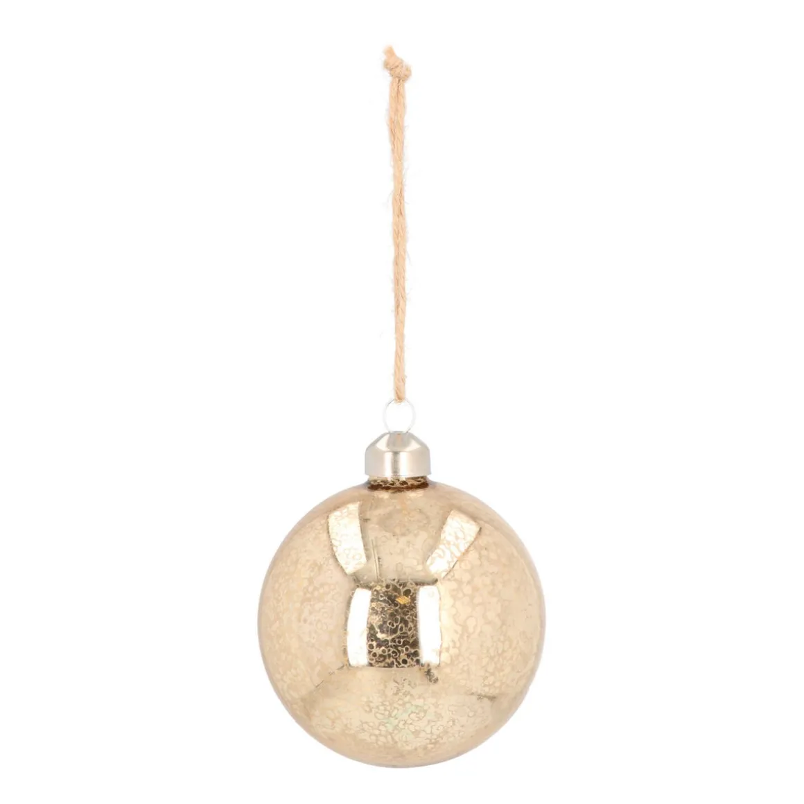 Glass Bauble Mercury | Champagne | 8 Cm