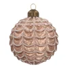 Glass Bauble Relief | Taupe | 8 Cm