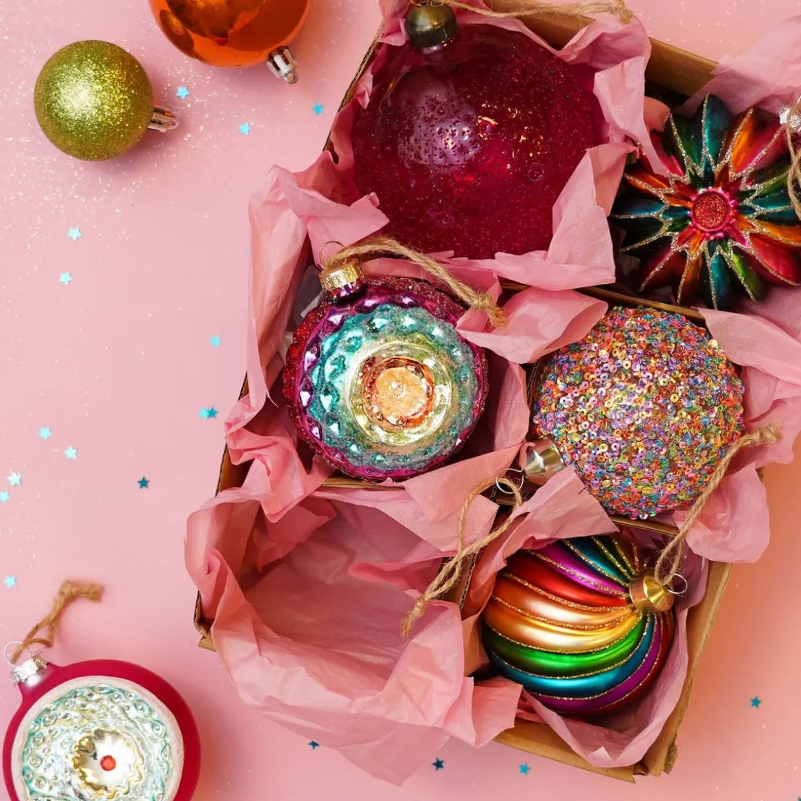 Glass Bauble Swirl | Multicolour | 8 Cm