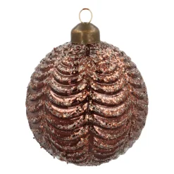 Glass Bauble Waves | Brown | 8 Cm